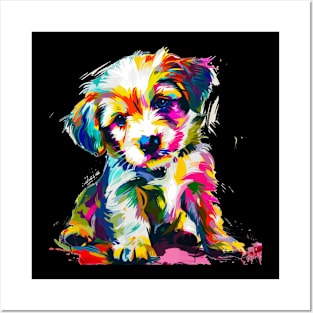 Puppy Colorful Pop Art Design Dog Lover Gift Idea Posters and Art